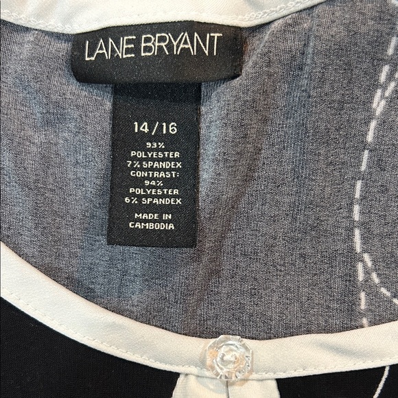 Lane Bryant Black and White Floral Blouse - Picture 2 of 3